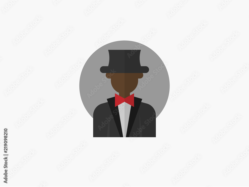 magician cartoon avatar flat design icon