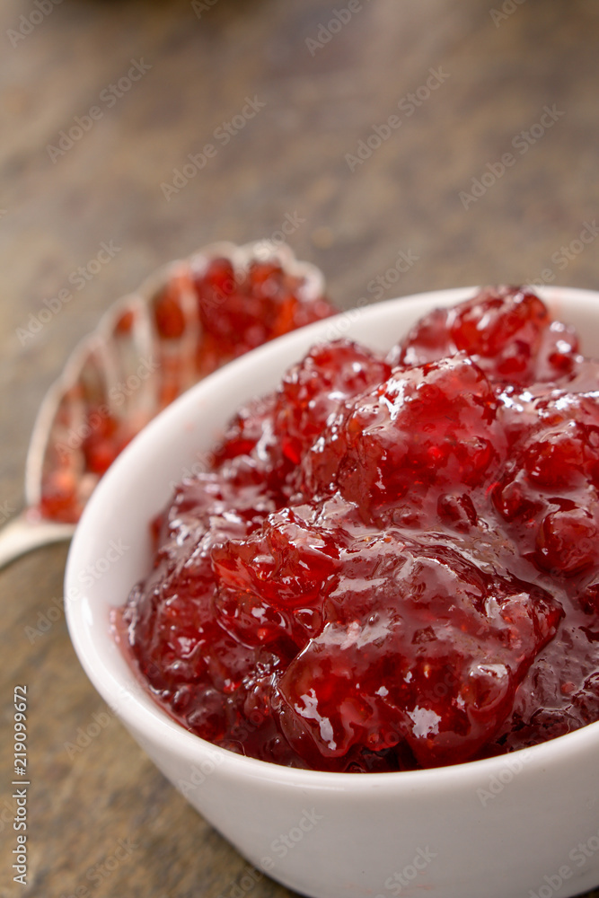 fresh strawberry jam in dish fresh strawberry jam in dish