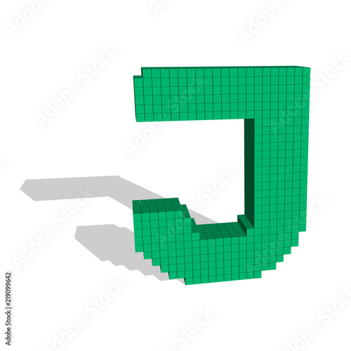 3d pixelated capital letter...