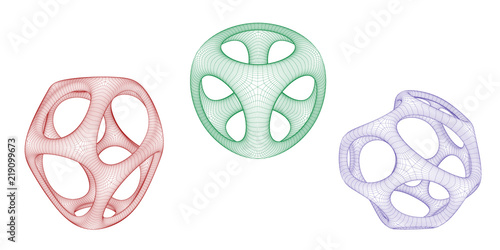 Abstract 3d shape set with ...