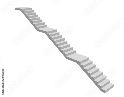 Staircase with levels. Isolated on white background. 3d Vector illustration.