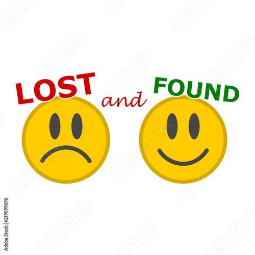 Lost And Found sign, Smiles icon