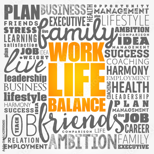 Work Life Balance word cloud collage , concept background
