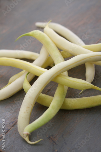 preparing fresh white asparagus beans photo