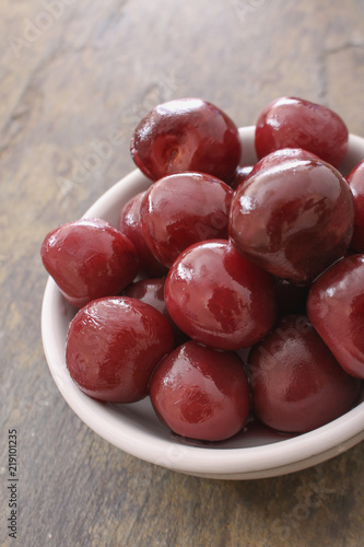 tinned red cherries