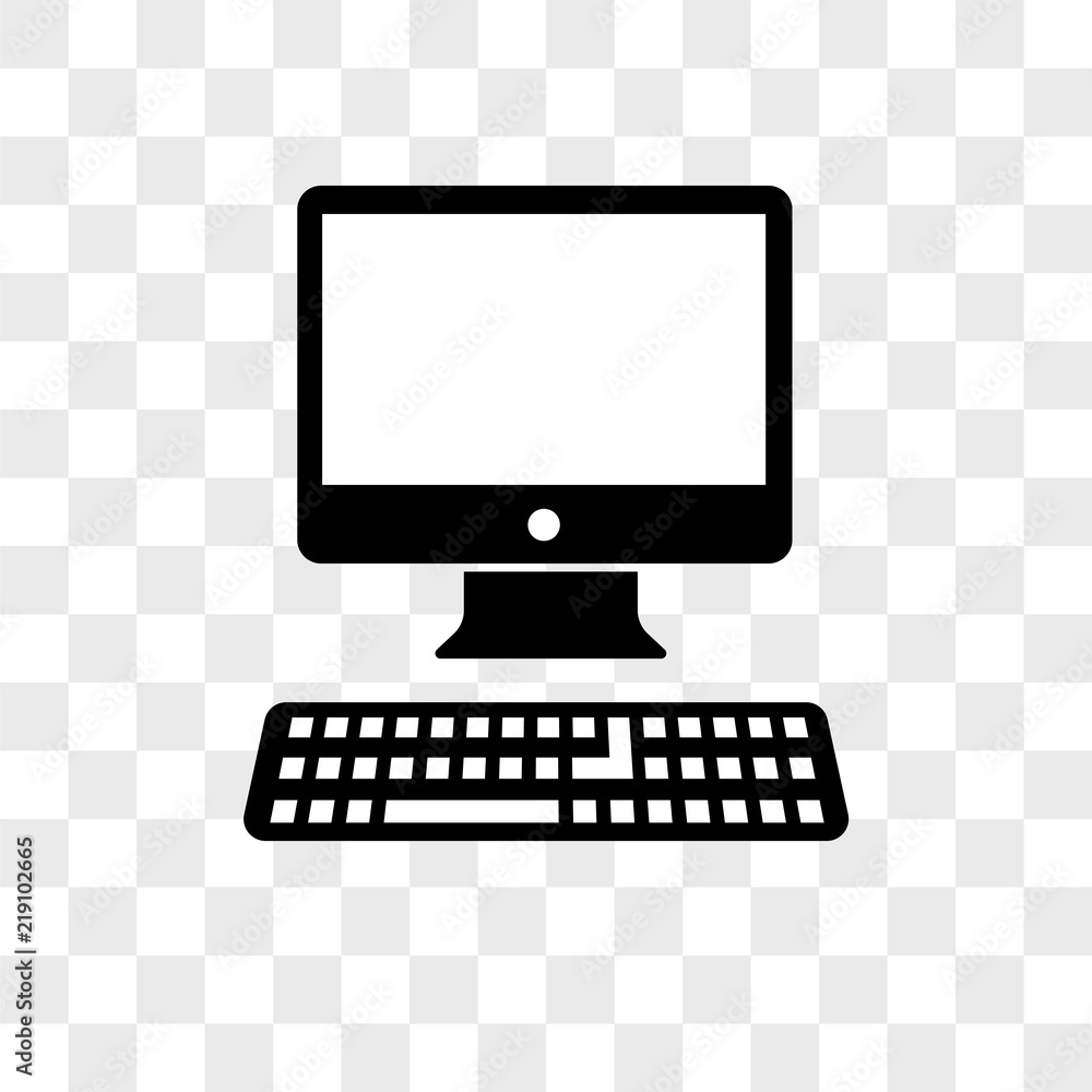 Computer vector icon on transparent background, Computer icon Stock Vector  | Adobe Stock