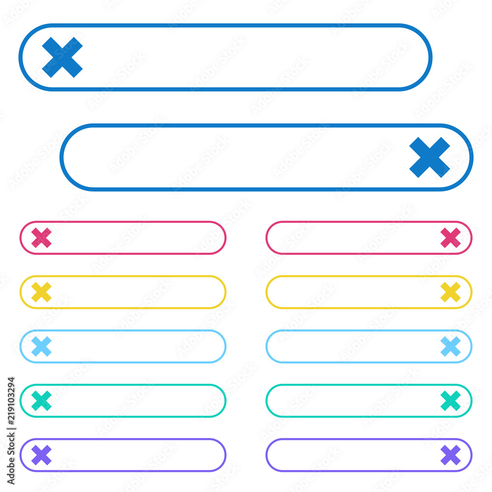 Cancel icons in rounded color menu buttons Cancel icons in rounded color menu buttons