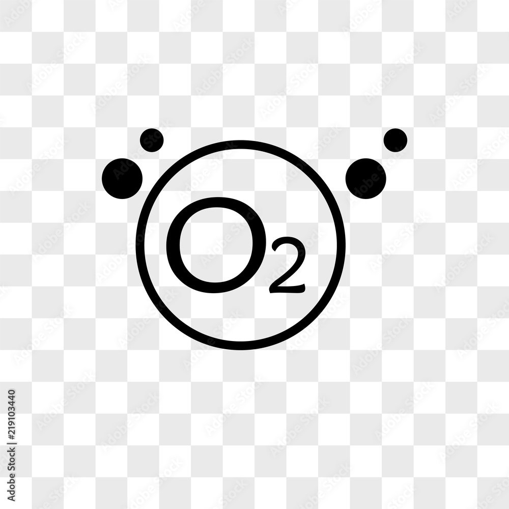 Oxygen vector icon on transparent background, Oxygen icon Stock ベクター