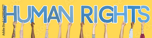 Fotografie Blue letters forming the word human rights