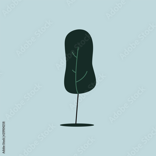 Isolated tree with green leaves illustration