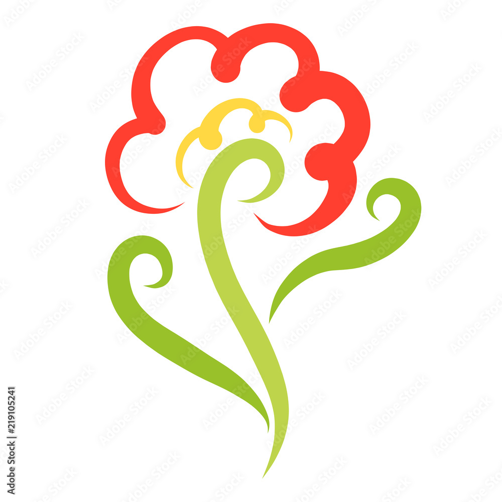 Obraz premium Elegant red flower with leaf-curls, beautiful nature
