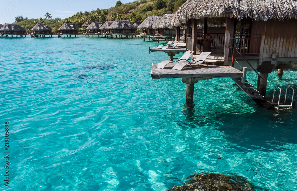 Poster Over water bungalow in Bora Bora, French Polynesia – Wall