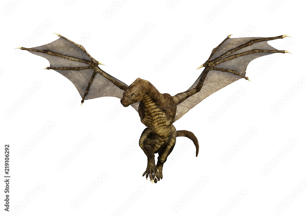 Fototapeta premium 3D Fantasy Fantasy Dragon na białym tle