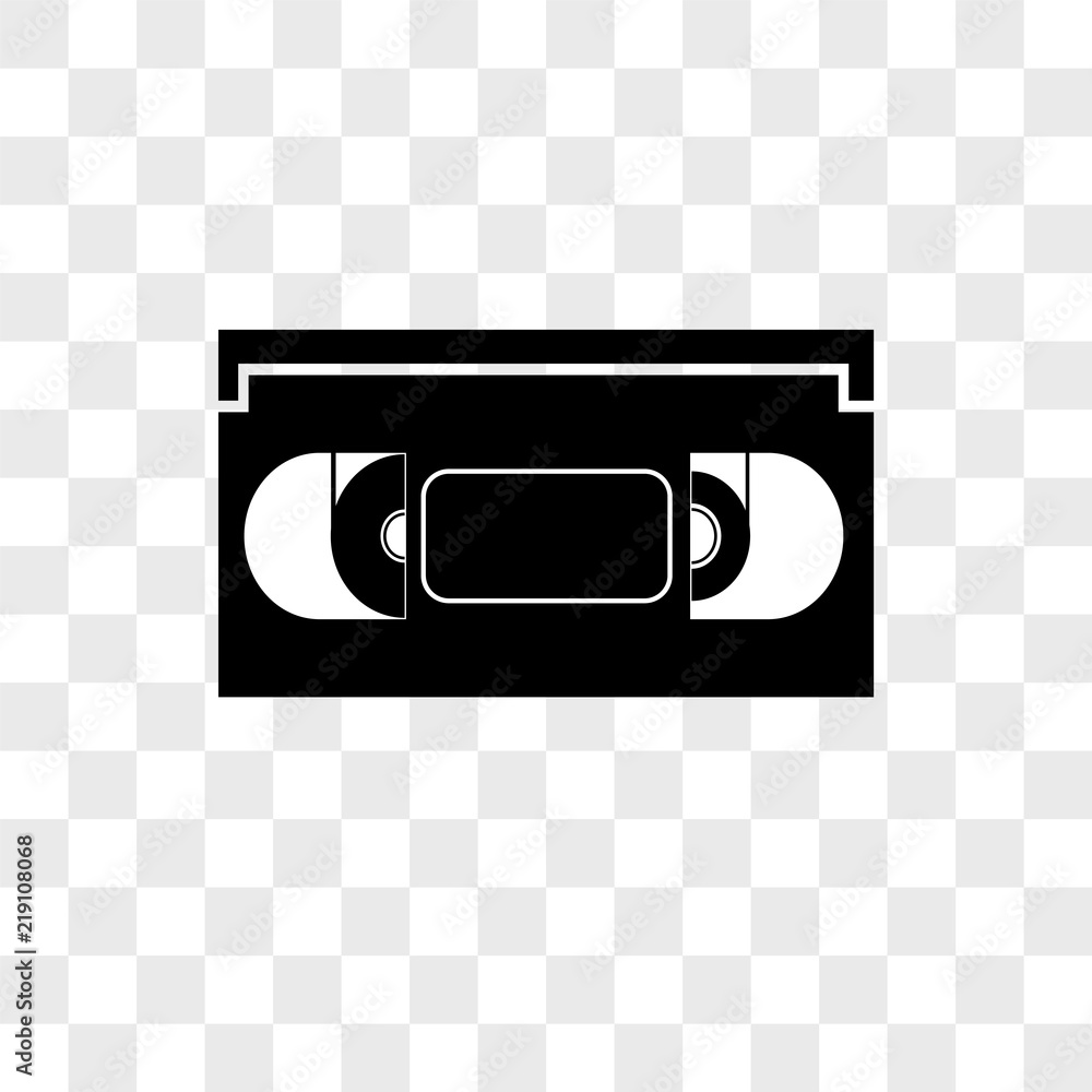 Vhs vector icon on transparent background, Vhs icon Stock Vector