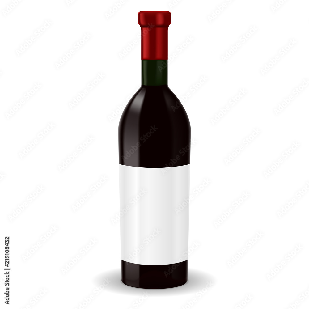 Bottle of red wine. With blank label Bottle of red wine. With blank label