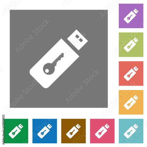 Hardware key square flat icons