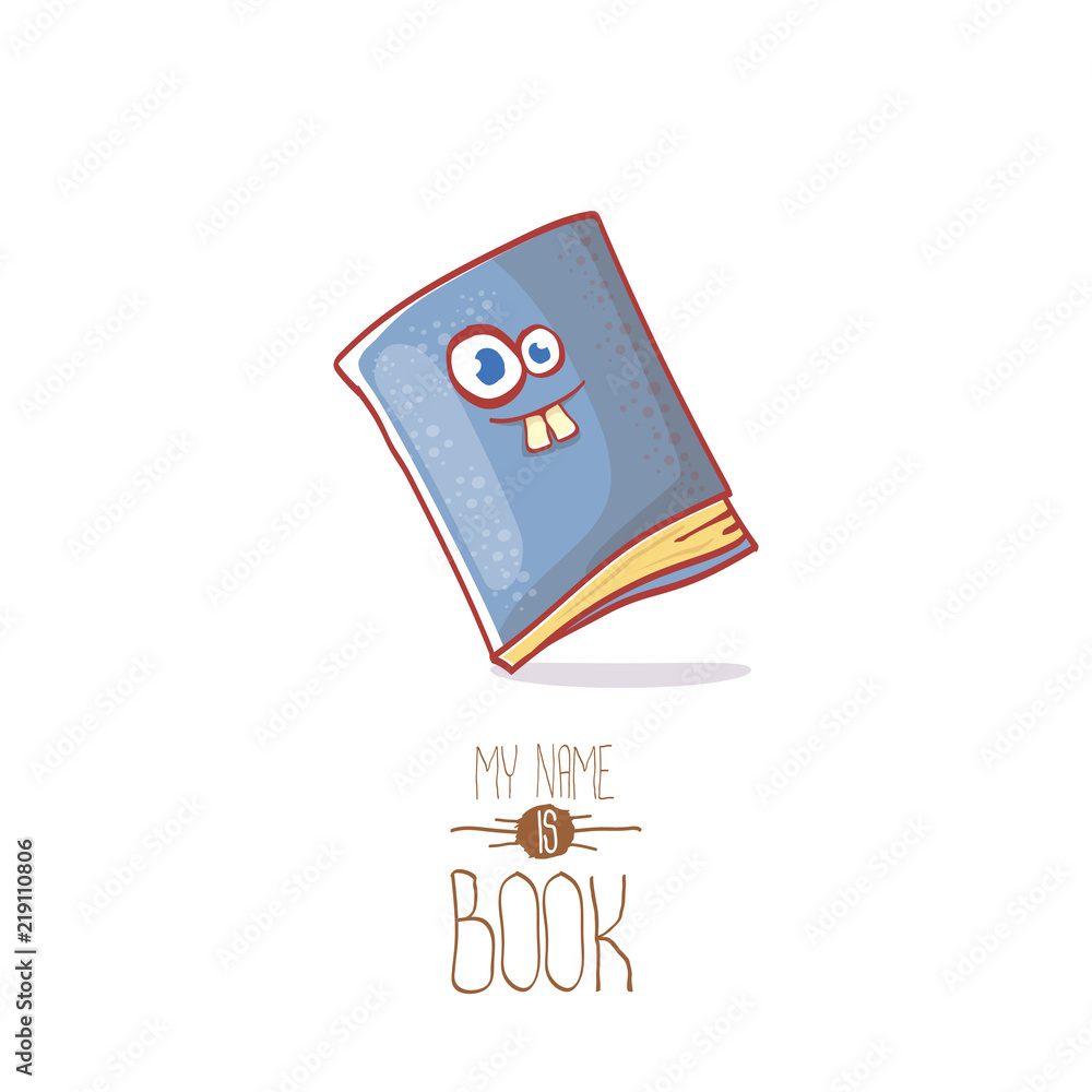 cute cartoon book character with eyes isolated on white background. My name is book vector concept illustration. BAck to school design elements cute cartoon book character with eyes isolated on white background. My name is book vector concept illustration. BAck to school design elements