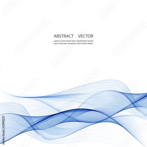 Abstract blue wave background Transparent blue wave on white background.