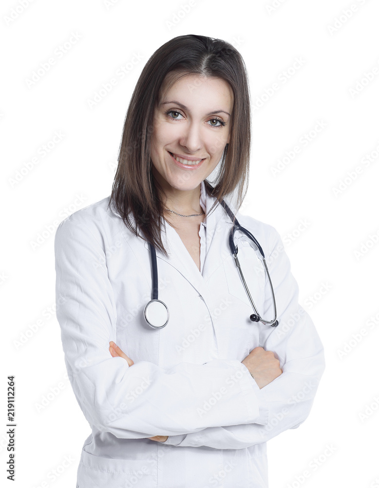 portrait of a physician.isolated on white background portrait of a physician.isolated on white background