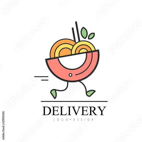 Delivery food logo, food service fast delivery, creative template for corporate identity, restaurant, cafe vector Illustration on a white background