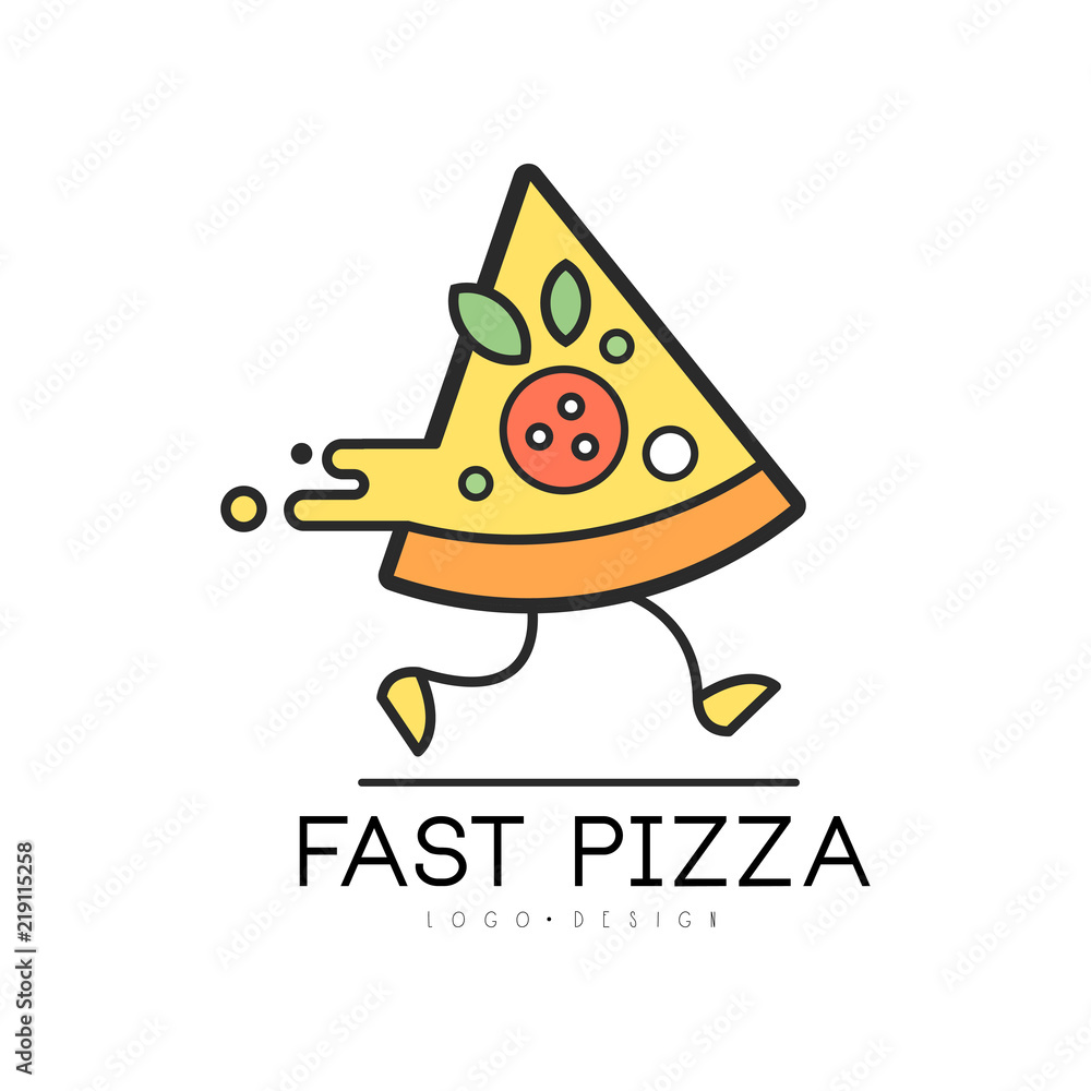 Fast Pizza Logo Design Food Service Delivery Creative Template With Running Piece Of Pizza For Corporate Identity Restaurant Cafe Vector Illustration On A White Background Stock Vector Adobe Stock Fast Pizza Logo Design Food Service Delivery Creative Template With Running Piece Of Pizza For Corporate Identity Restaurant Cafe Vector Illustration On A White Background Stock Vector Adobe Stock