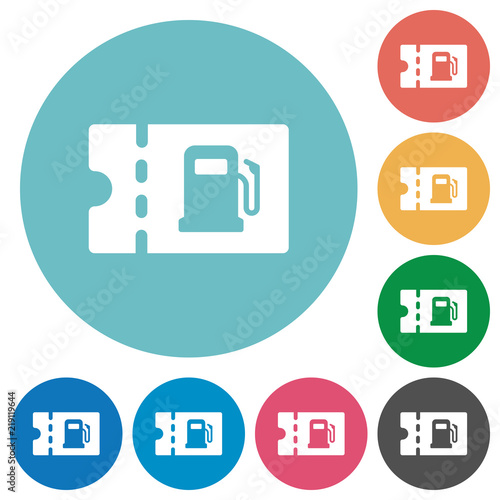 Fueling discount coupon flat round icons