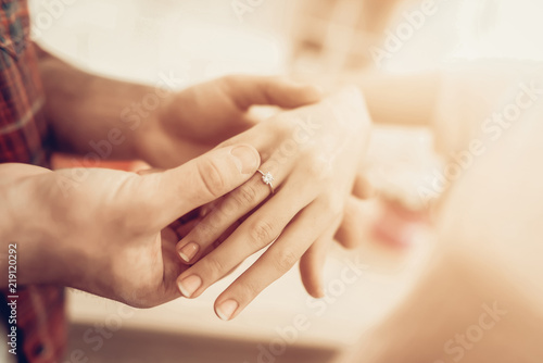 Wallpaper Mural A Guy Gives A Ring To Girlfriend. Valentine's Day. Torontodigital.ca