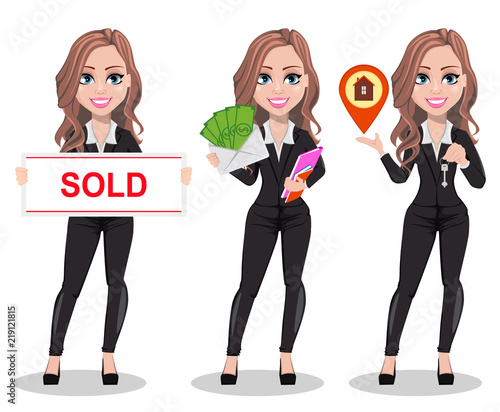 Beautiful realtor woman. A real estate agent