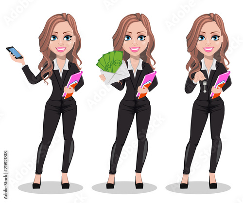 Beautiful realtor woman. A real estate agent