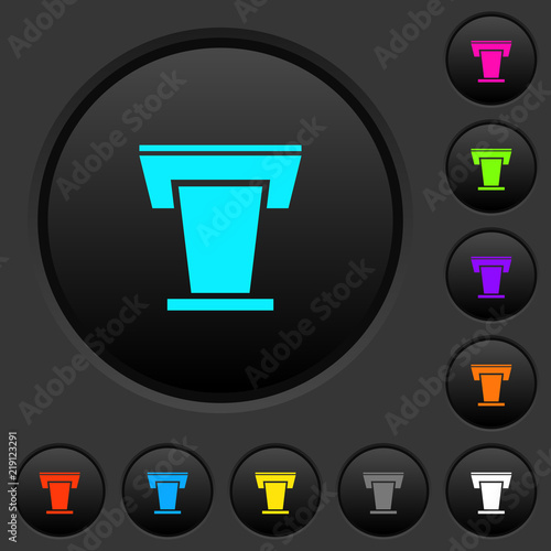 Conference podium dark push buttons with color icons