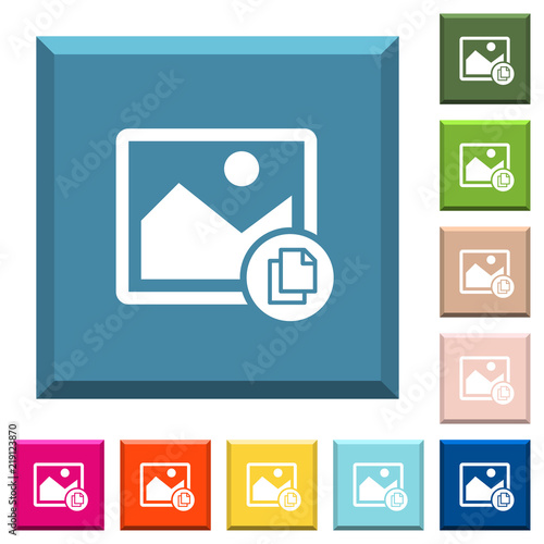 Copy image white icons on edged square buttons