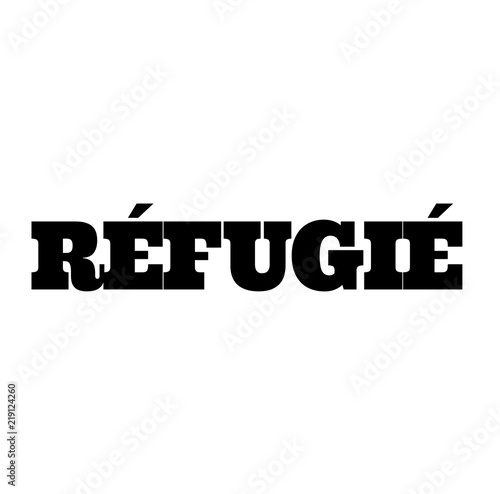 refugee stamp on white