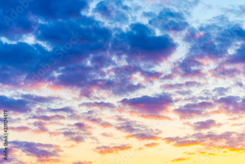 Sunset sky with clouds