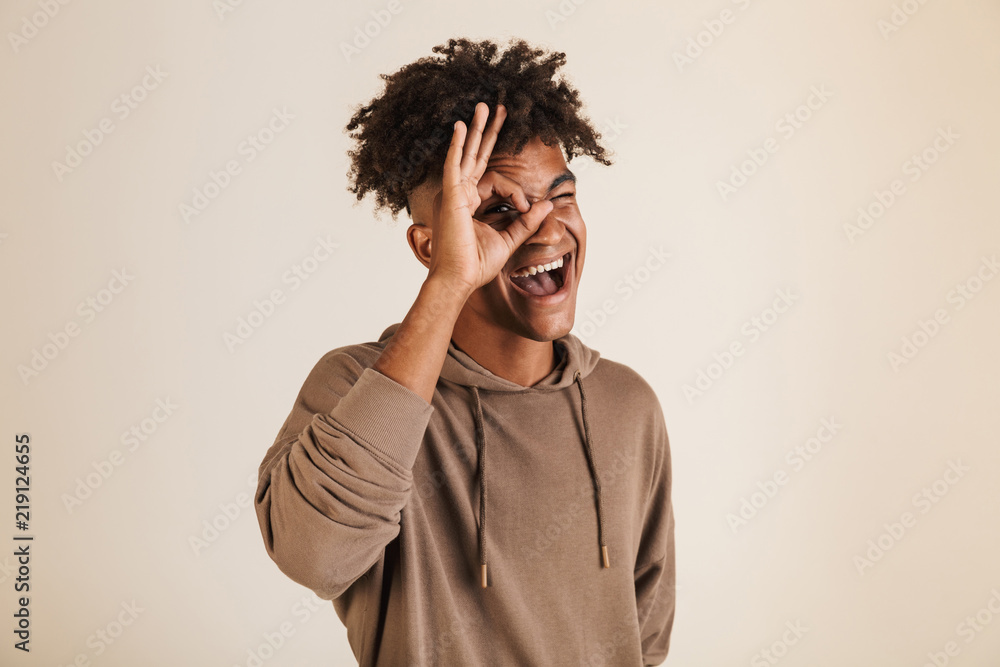 Portrait of a cheerful young afro american man Portrait of a cheerful young afro american man