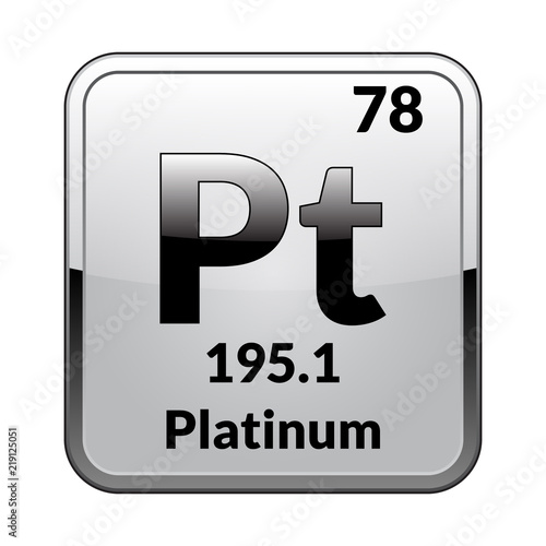 The periodic table element Platinum. Vector illustration