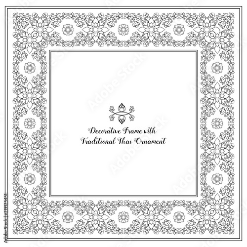 Set of frames with decorative elements of traditional Thai ornam