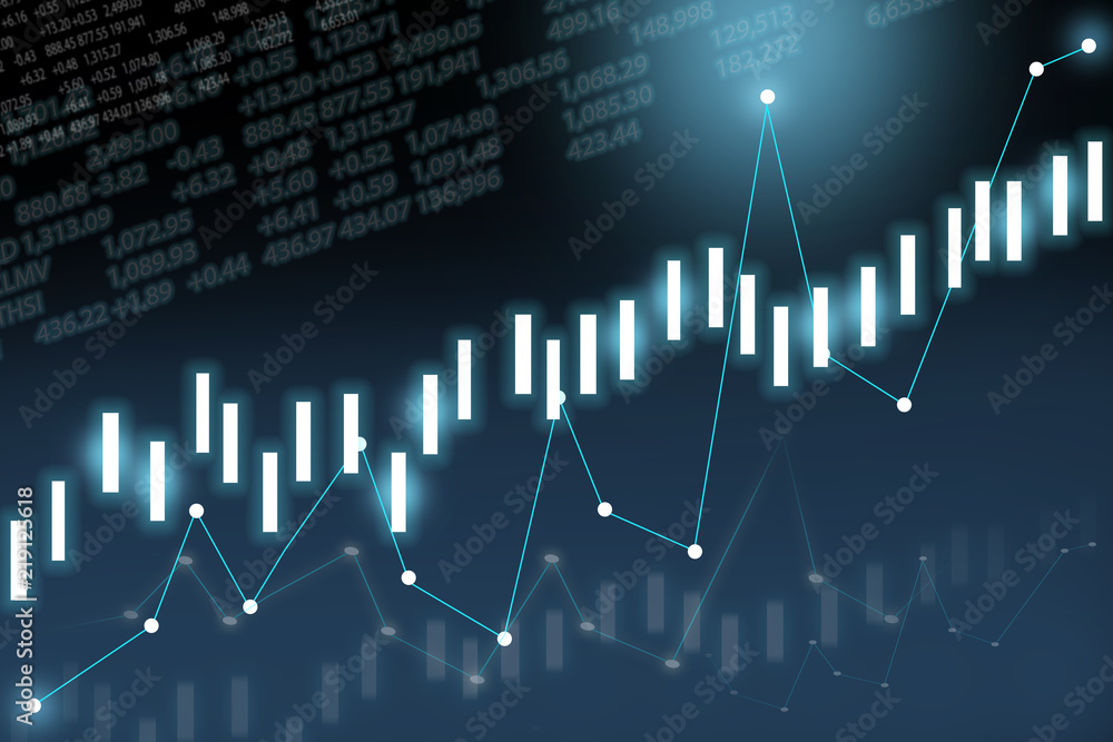 Naklejka premium Creative graphic illustration of business stock market growth concept.
