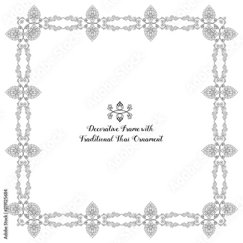 Set of frames with decorative elements of traditional Thai ornam