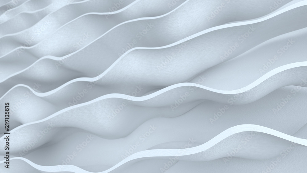 Obraz premium White curved stripes 3D Render