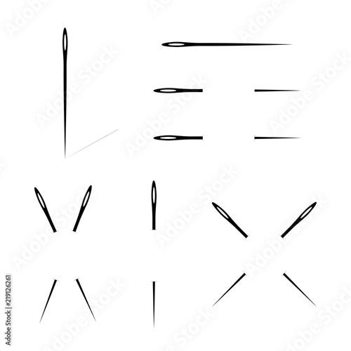 A selection of needles of different variant, icons. Vector elements for your ideas.