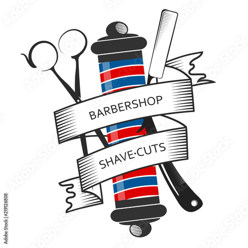 Barbershop and hair salon symbol design