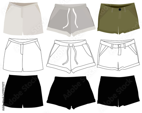 women's clothing set, shorts