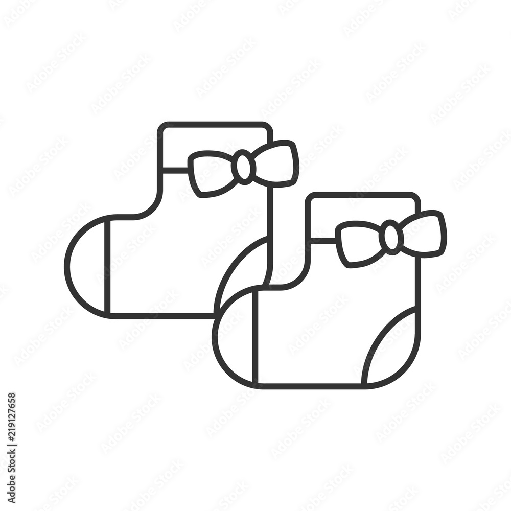 Baby girl socks linear icon