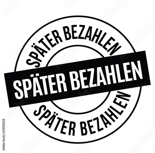 pay later stamp on white