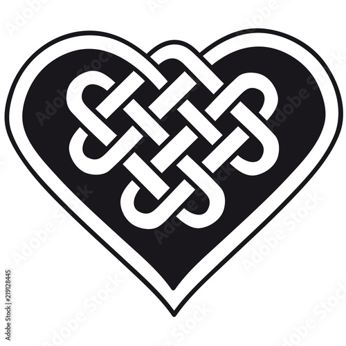 irish heart celtic knot silhouette wall sticker black 