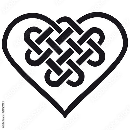 irish heart celtic knot silhouette wall sticker black 