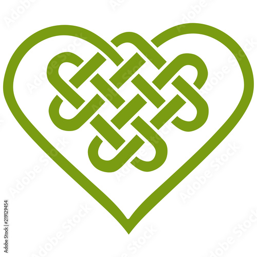 irish heart celtic knot silhouette wall sticker green 