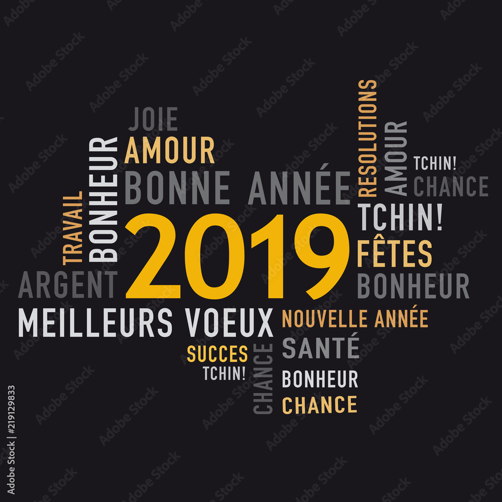 19 Bonne Annee Avec Texte Francais Stock Vector Adobe Stock