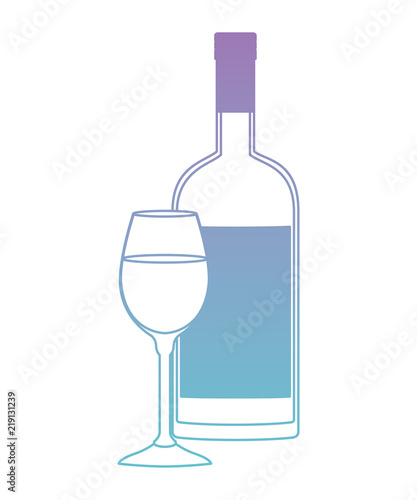 wine cup and bottle icon vector illustration design