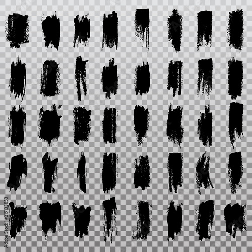 Isolated horizontal black ink scratches or brush watercolor